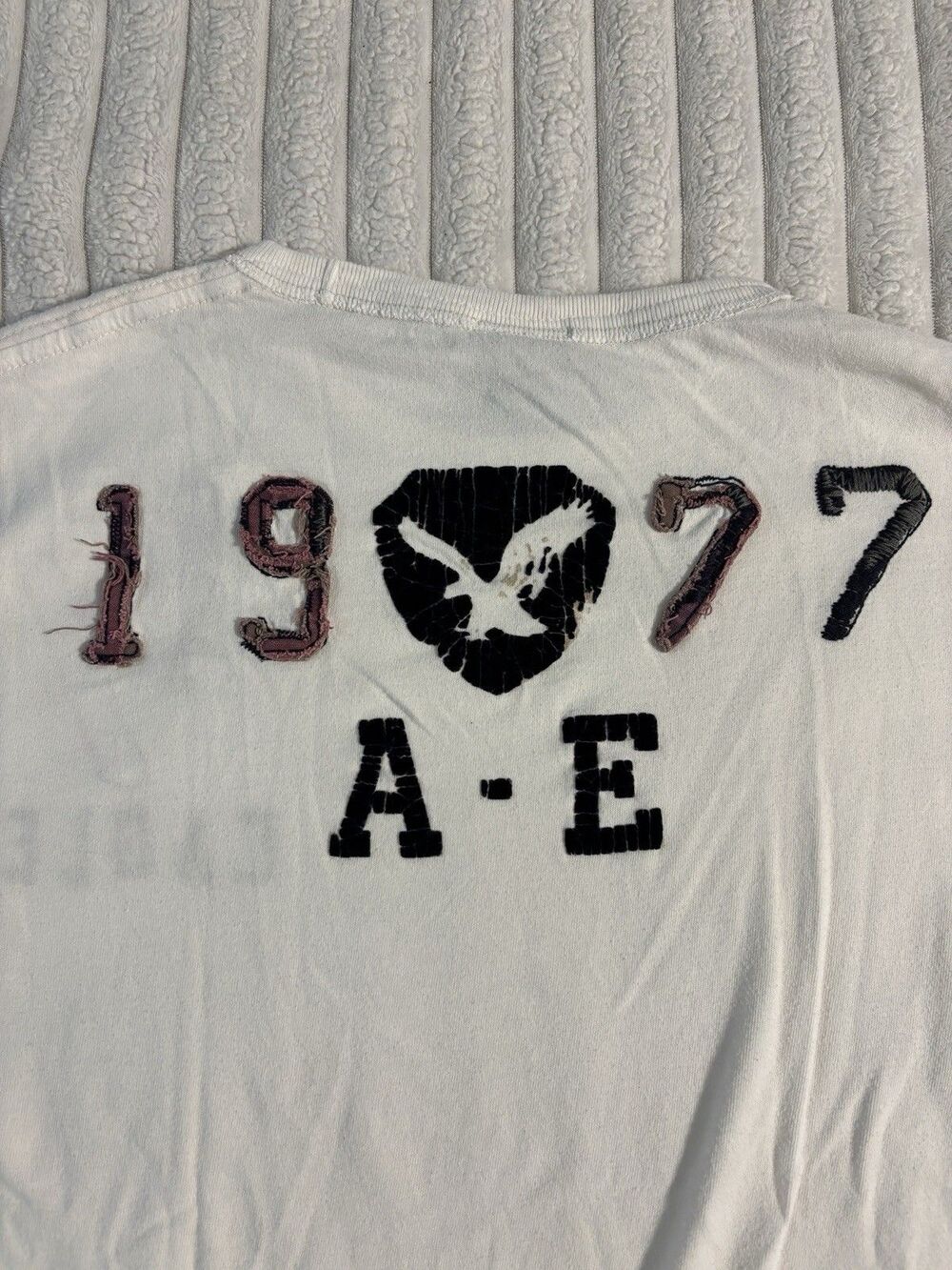 Vintage Y2K American Eagle Short Sleeve T Shirt Men’s Medium Spell Out Applique